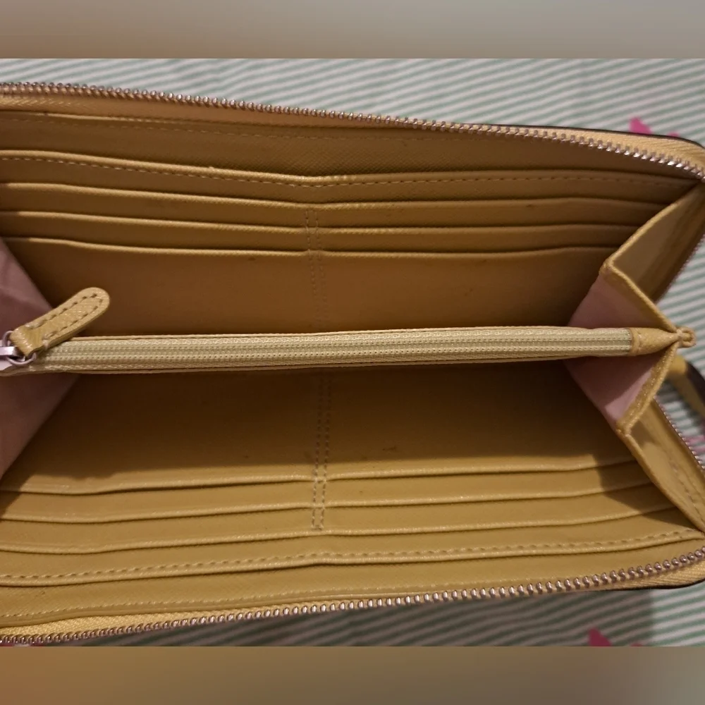 EUC Y2K Coach Neon Green Duo Zip Casual Everyday Wallet Wristlet Clutch